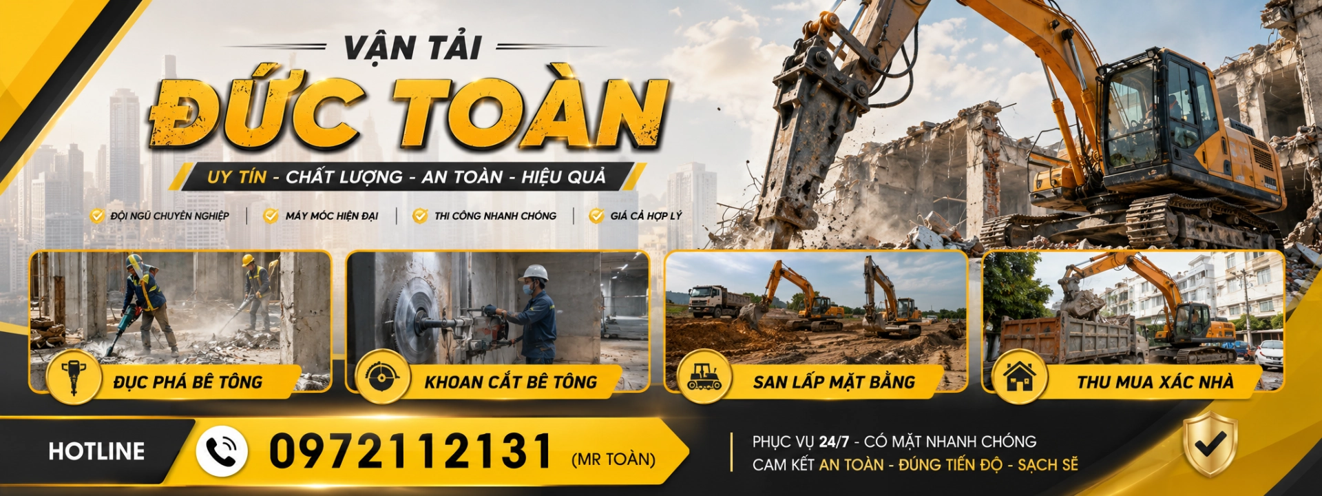 thuê máy xúc đào chuyên nghiệp Bình Chánh